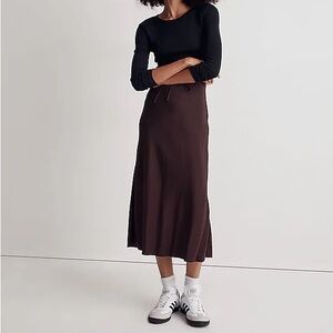 Madewell Star Jacquard Tie Midi Skirt in Spiced Raisin